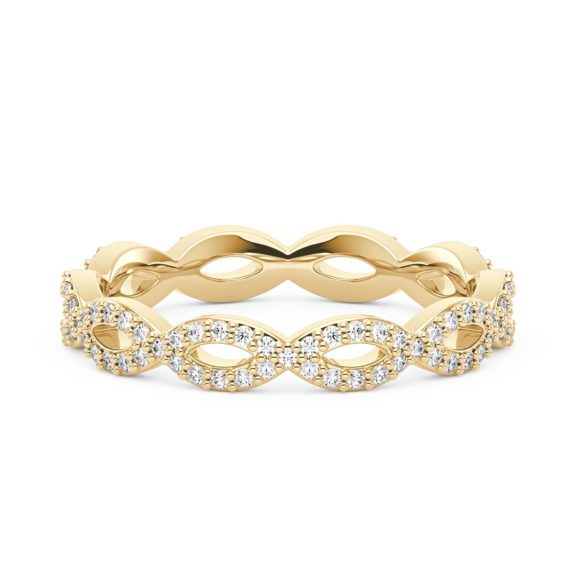 Art Deco Infinity Moissanite Pavé Eternity Band
