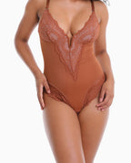 V-Neck Half Laced Bodysuit