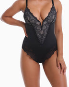 V-Neck Half Laced Bodysuit
