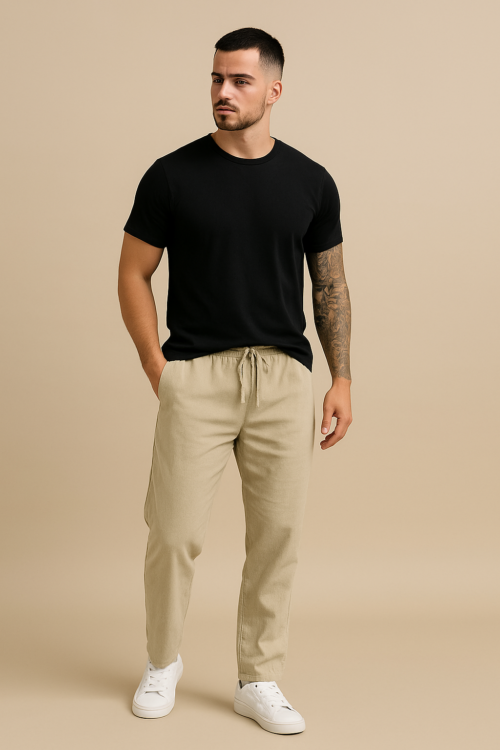 Pantalon en lin de qualité supérieure pour homme