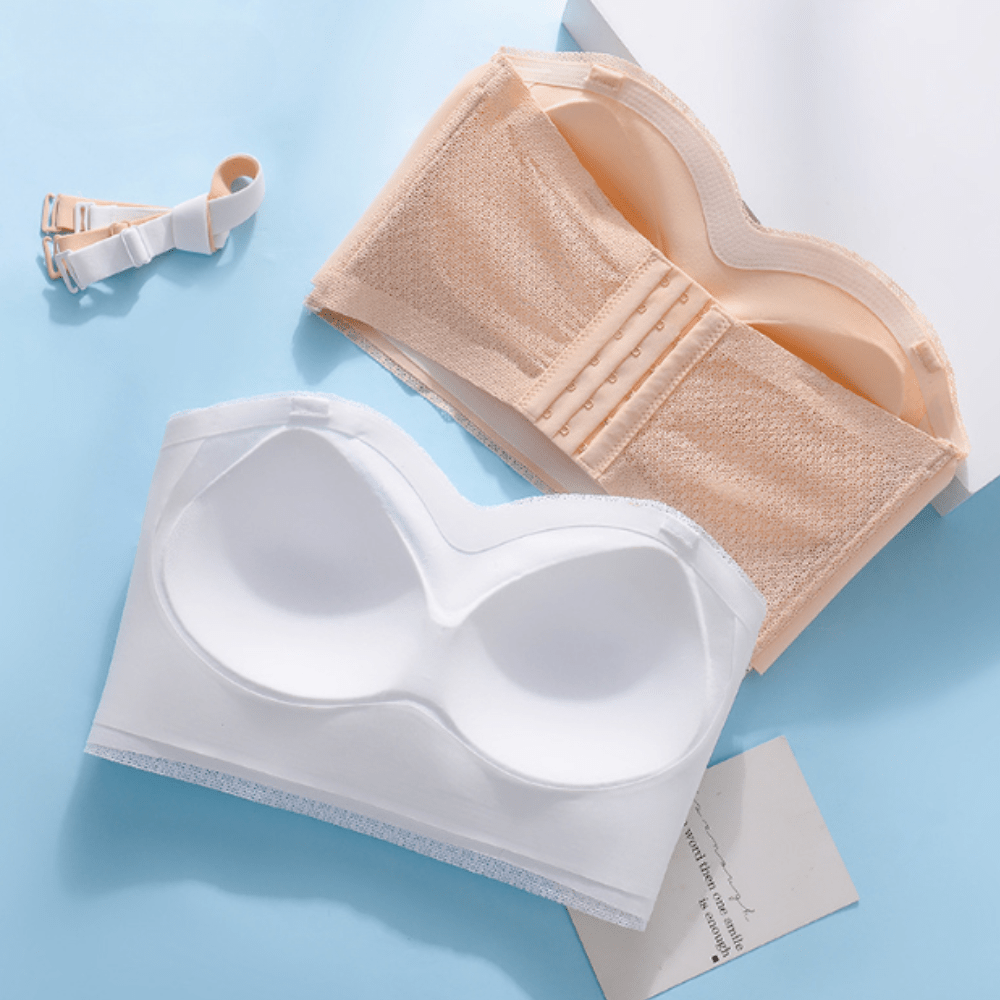 Strapless Front Buckle Convertible Wireless Bra