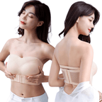 Strapless Front Buckle Convertible Wireless Bra