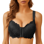 Front Closure Push Up Thin Cup Wireless Lace