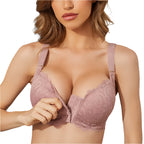 Front Closure Push Up Thin Cup Wireless Lace