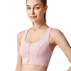 Front Closure Sculpting Sports Bra | Wireless Racerback Design