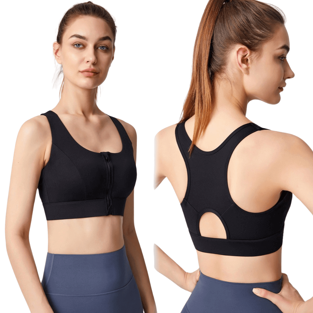Front Closure Sculpting Sports Bra | Wireless Racerback Design