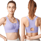Front Closure Sculpting Sports Bra | Wireless Racerback Design