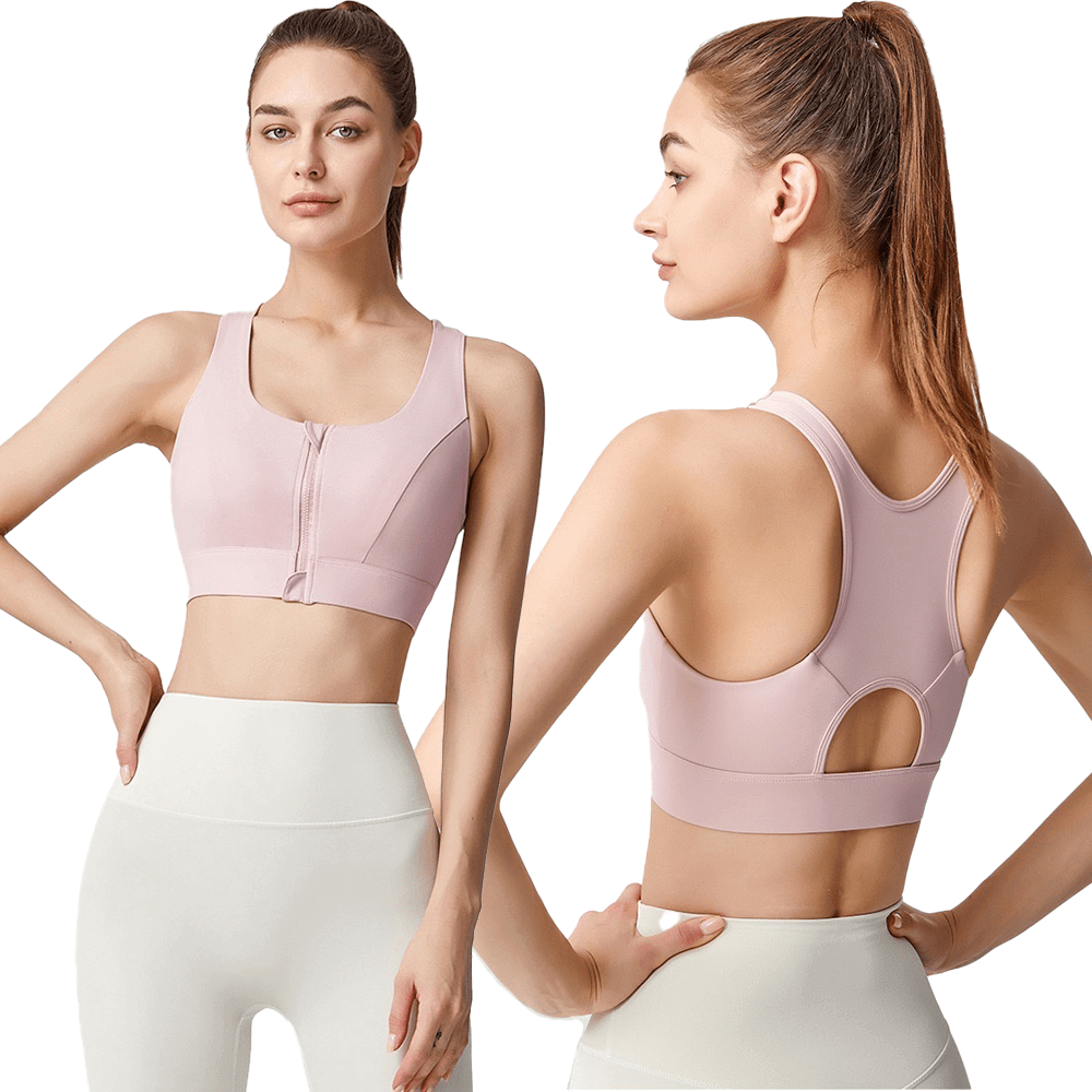 Front Closure Sculpting Sports Bra | Wireless Racerback Design