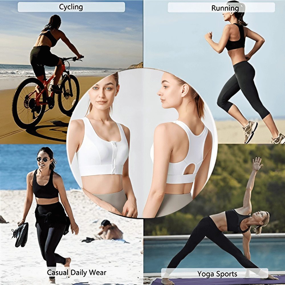 Front Closure Sculpting Sports Bra | Wireless Racerback Design