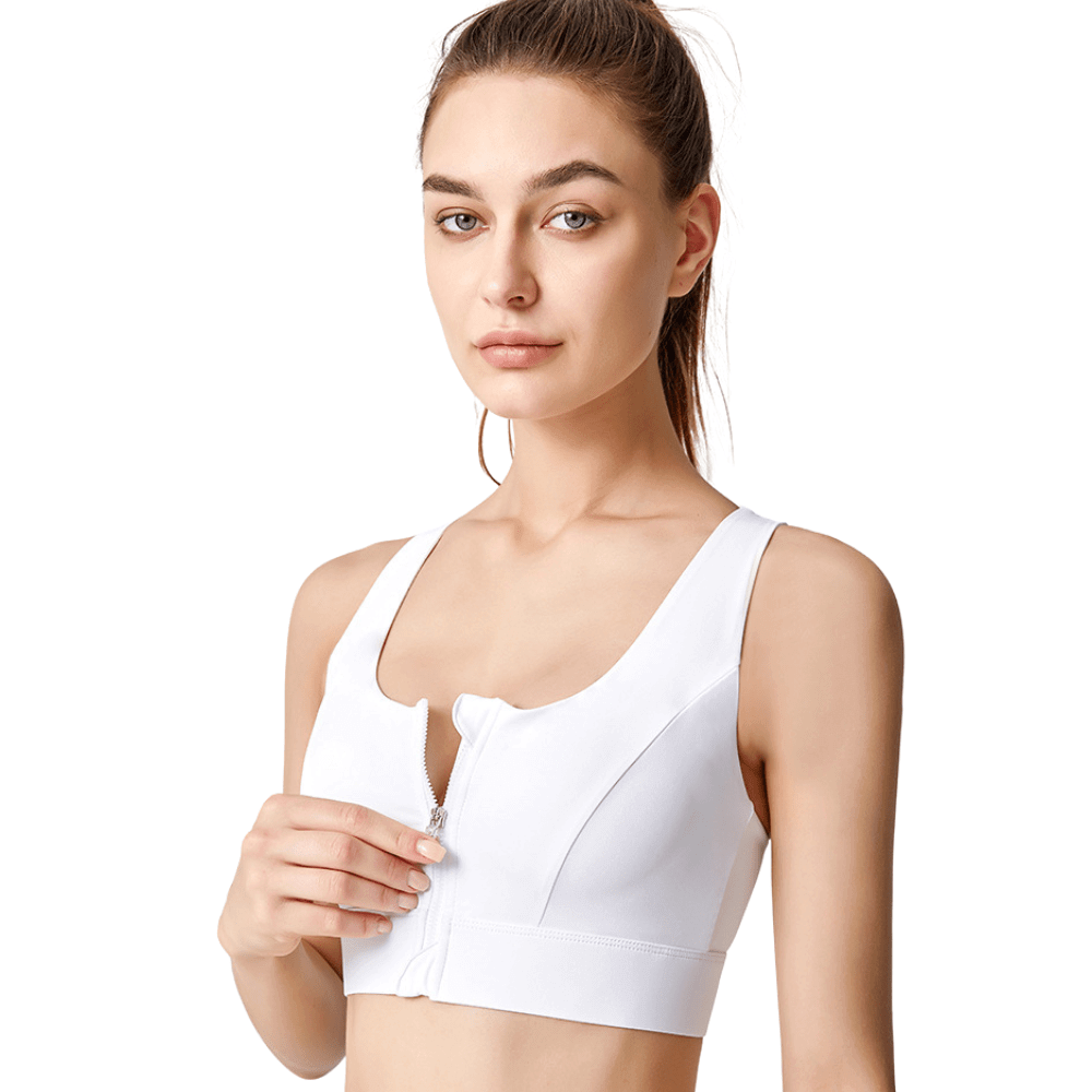 Front Closure Sculpting Sports Bra | Wireless Racerback Design