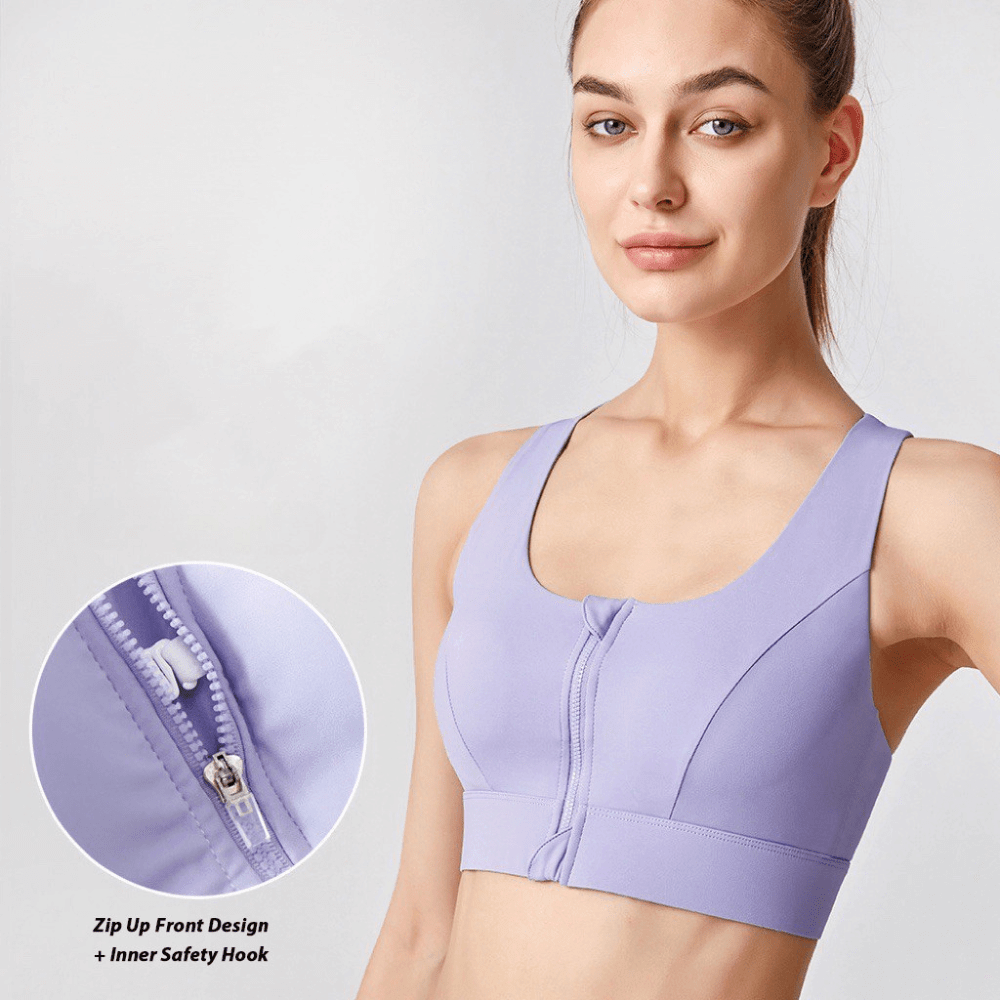 Front Closure Sculpting Sports Bra | Wireless Racerback Design