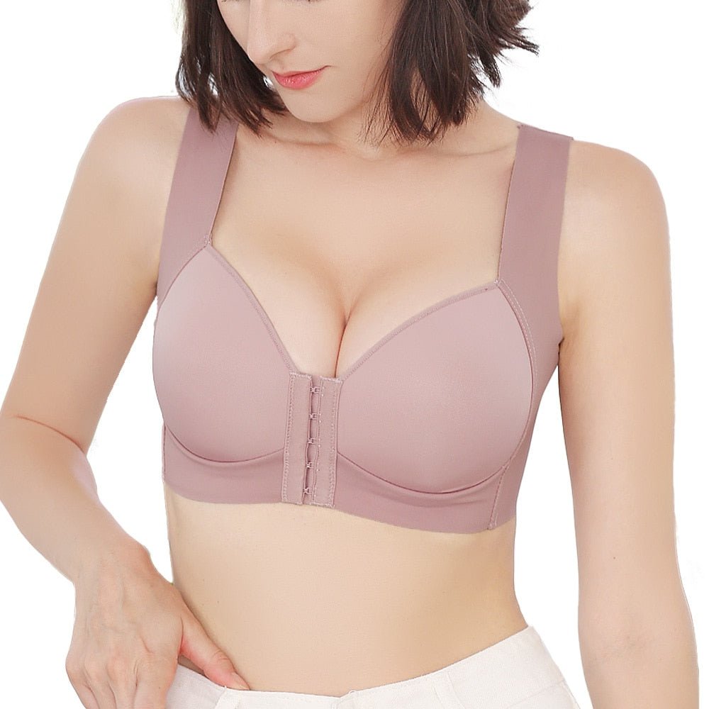 Front Closure Seamless Push Up Bra