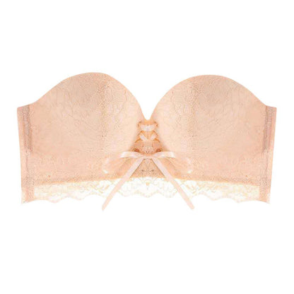 Lace-Up Strapless Push-Up Bra