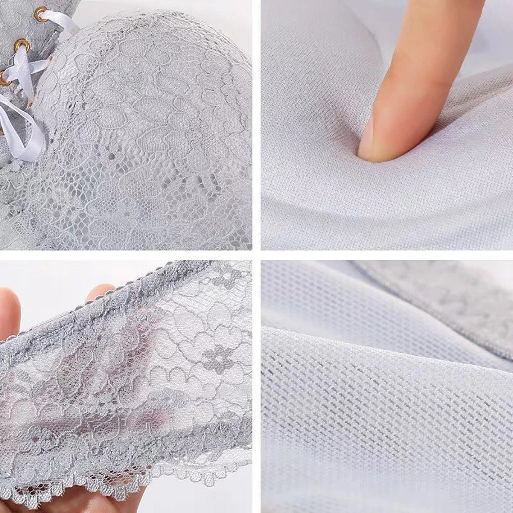 Lace-Up Strapless Push-Up Bra