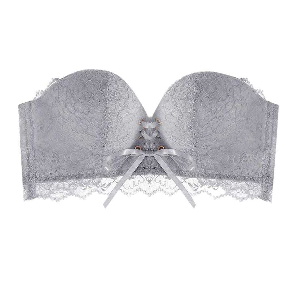 Lace-Up Strapless Push-Up Bra