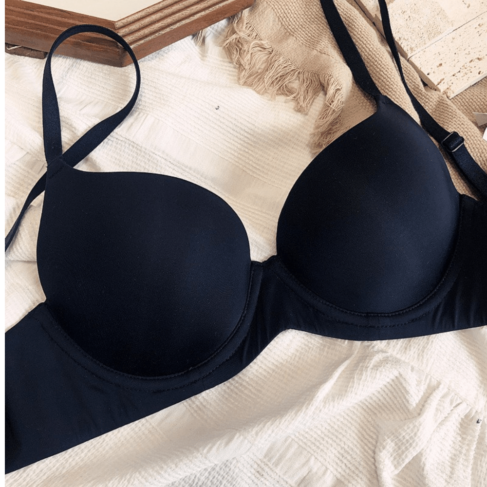 Soutien-gorge demi-bonnet push-up sans coutures et à armatures, confort optimal