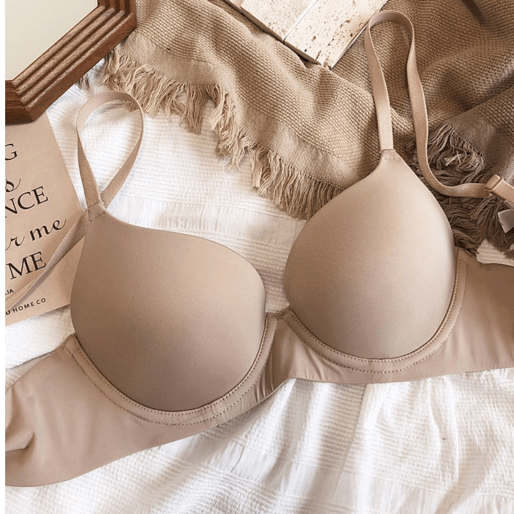 Soutien-gorge demi-bonnet push-up sans coutures et à armatures, confort optimal