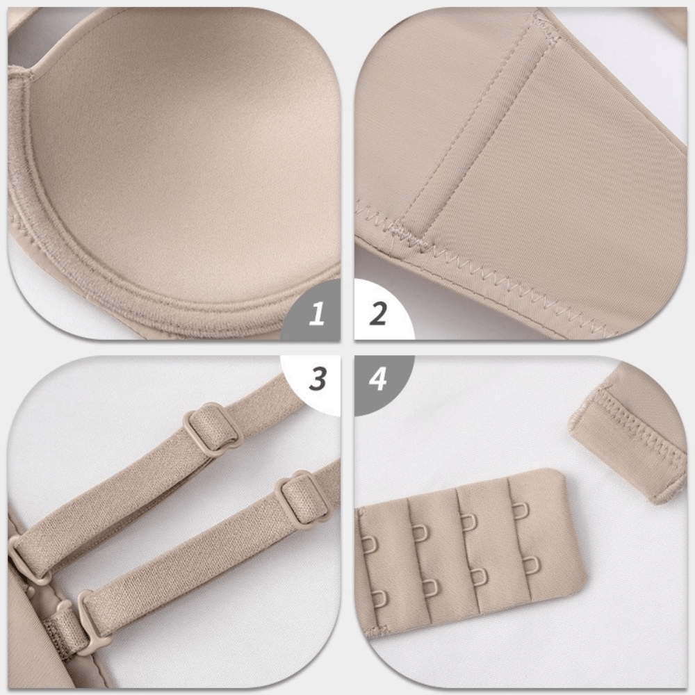Soutien-gorge demi-bonnet push-up sans coutures et à armatures, confort optimal