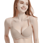 Soutien-gorge demi-bonnet push-up sans coutures et à armatures, confort optimal