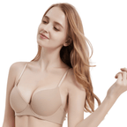 Soutien-gorge demi-bonnet push-up sans coutures et à armatures, confort optimal