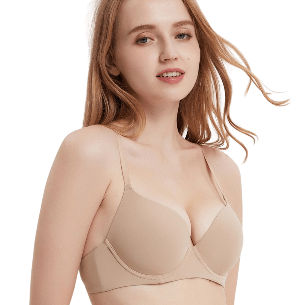 Soutien-gorge demi-bonnet push-up sans coutures et à armatures, confort optimal
