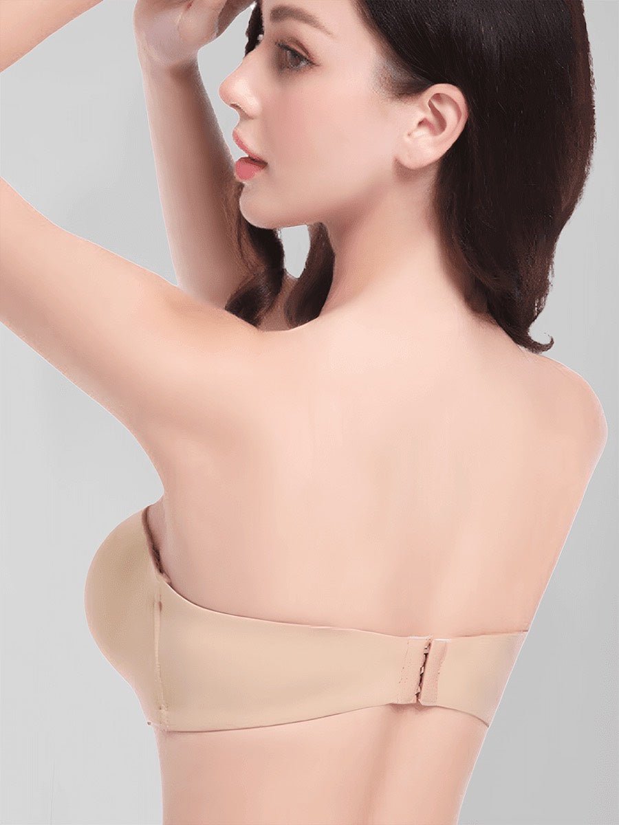 Soutien-gorge demi-bonnet push-up convertible sans bretelles et sans coutures