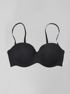Soutien-gorge demi-bonnet push-up convertible sans bretelles et sans coutures