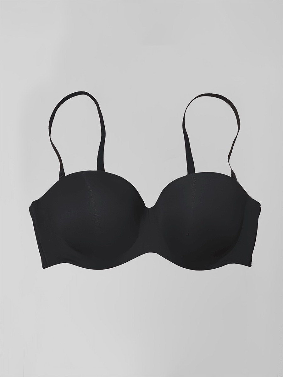 Soutien-gorge demi-bonnet push-up convertible sans bretelles et sans coutures