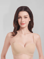 Soutien-gorge demi-bonnet push-up convertible sans bretelles et sans coutures