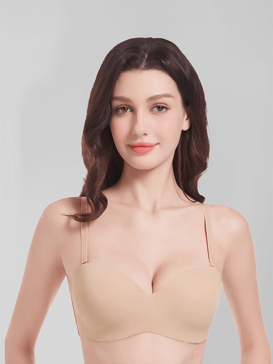 Soutien-gorge demi-bonnet push-up convertible sans bretelles et sans coutures
