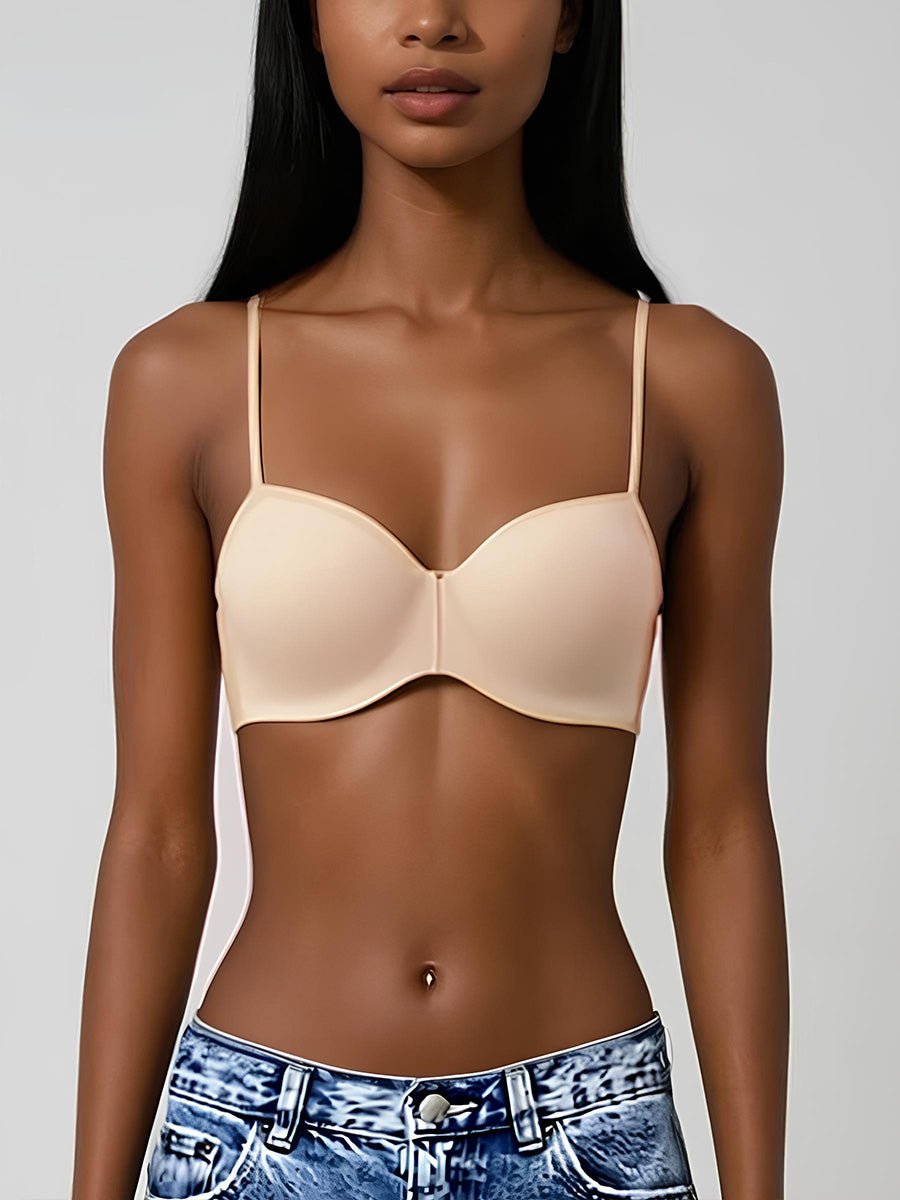 Seamless Convertible Strapless Push-Up Demi Bra