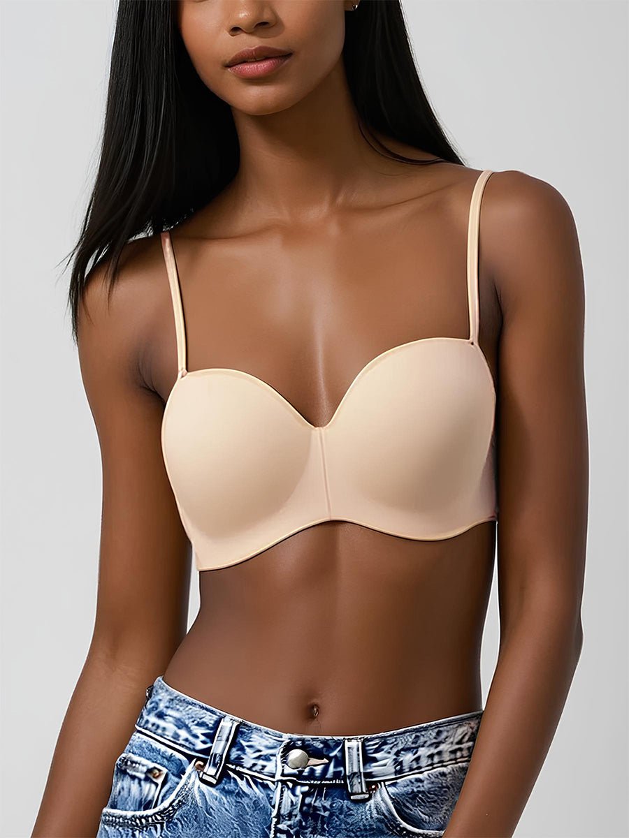 Seamless Convertible Strapless Push-Up Demi Bra