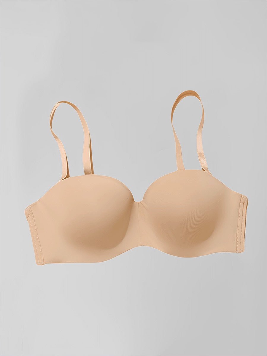 Soutien-gorge demi-bonnet push-up convertible sans bretelles et sans coutures