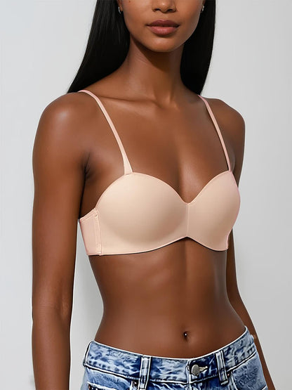 Seamless Convertible Strapless Push-Up Demi Bra