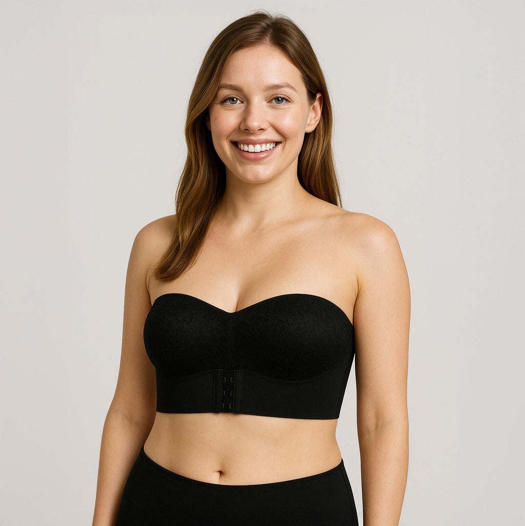 Strapless Front Buckle Convertible Wireless Bra