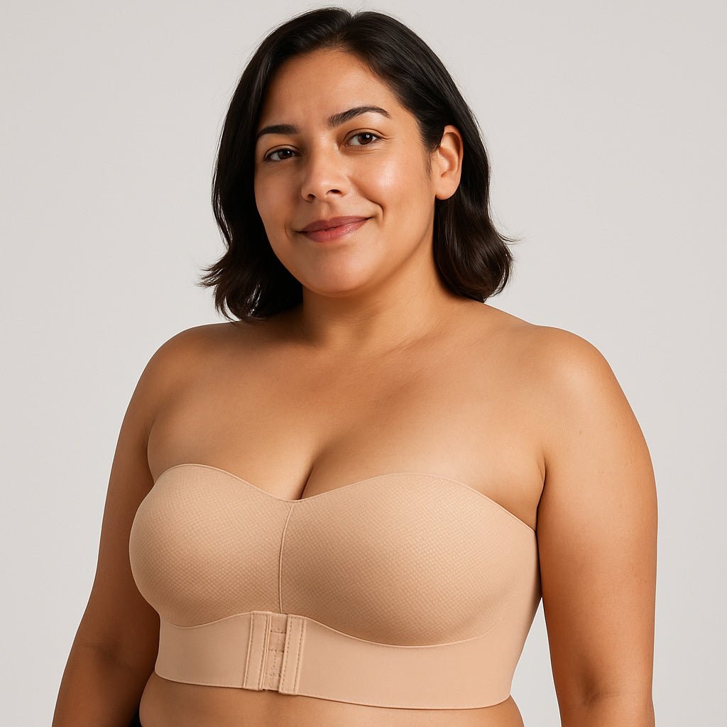 Soutien-gorge sans bretelles convertible à boucle avant
