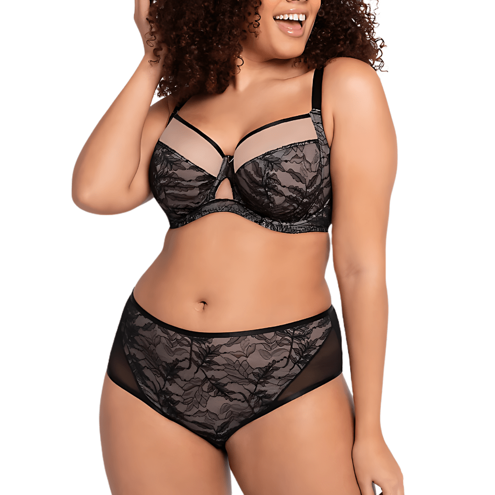 Soutien-gorge à armatures en dentelle ultra-fine à couvrance totale, grandes tailles