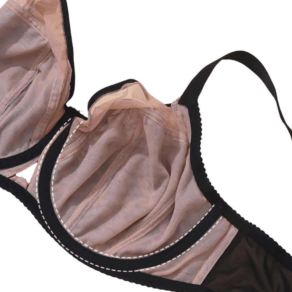 Soutien-gorge à armatures en dentelle ultra-fine à couvrance totale, grandes tailles