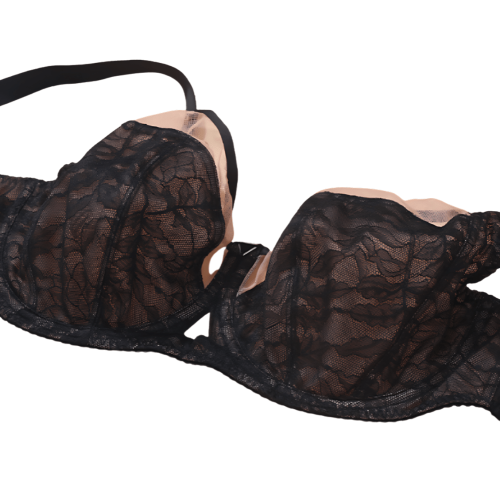 Soutien-gorge à armatures en dentelle ultra-fine à couvrance totale, grandes tailles