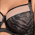 Soutien-gorge à armatures en dentelle ultra-fine à couvrance totale, grandes tailles