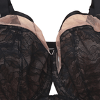 Soutien-gorge à armatures en dentelle ultra-fine à couvrance totale, grandes tailles