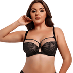 Soutien-gorge à armatures en dentelle ultra-fine à couvrance totale, grandes tailles