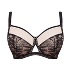 Soutien-gorge à armatures en dentelle ultra-fine à couvrance totale, grandes tailles