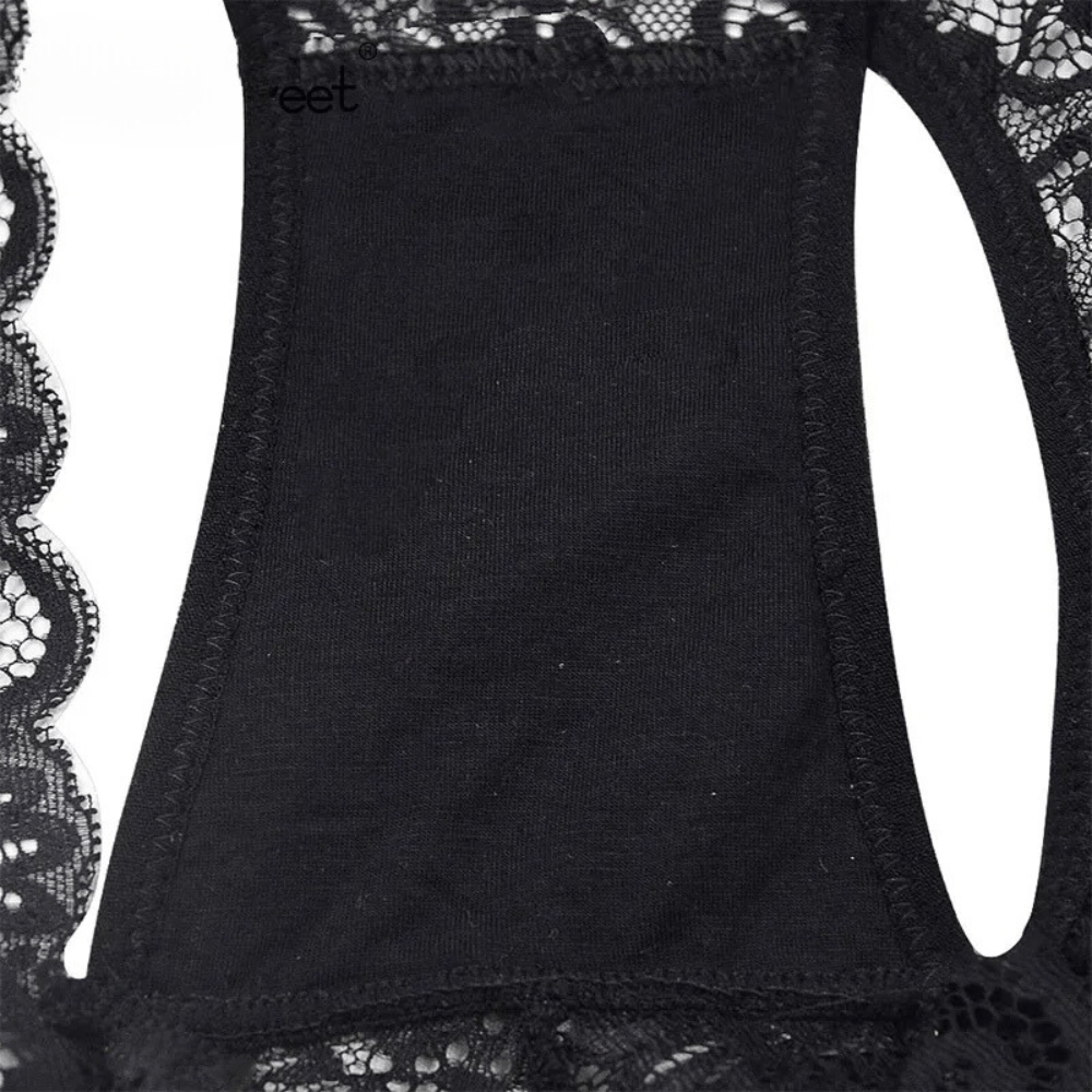 Sous-vêtements en dentelle ultra-fins à taille mi-haute 