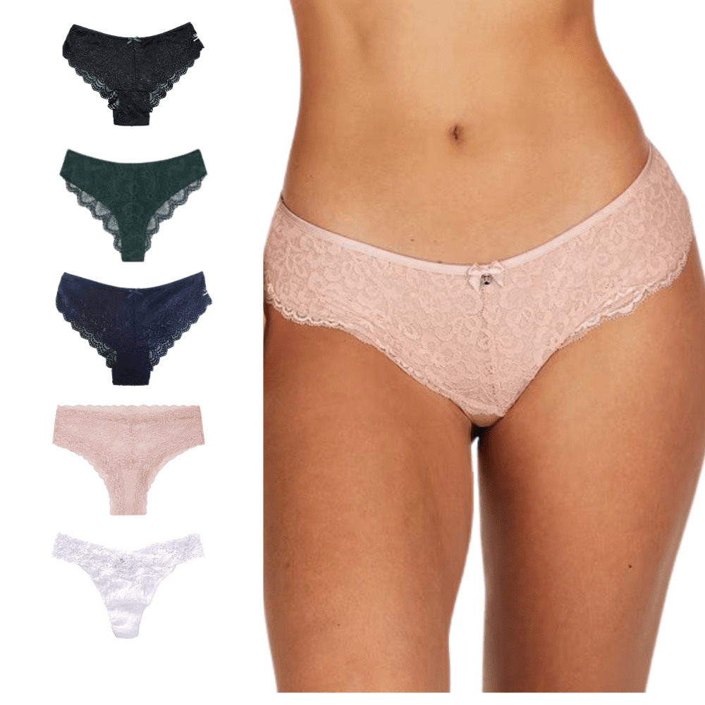 Sous-vêtements en dentelle ultra-fins à taille mi-haute 