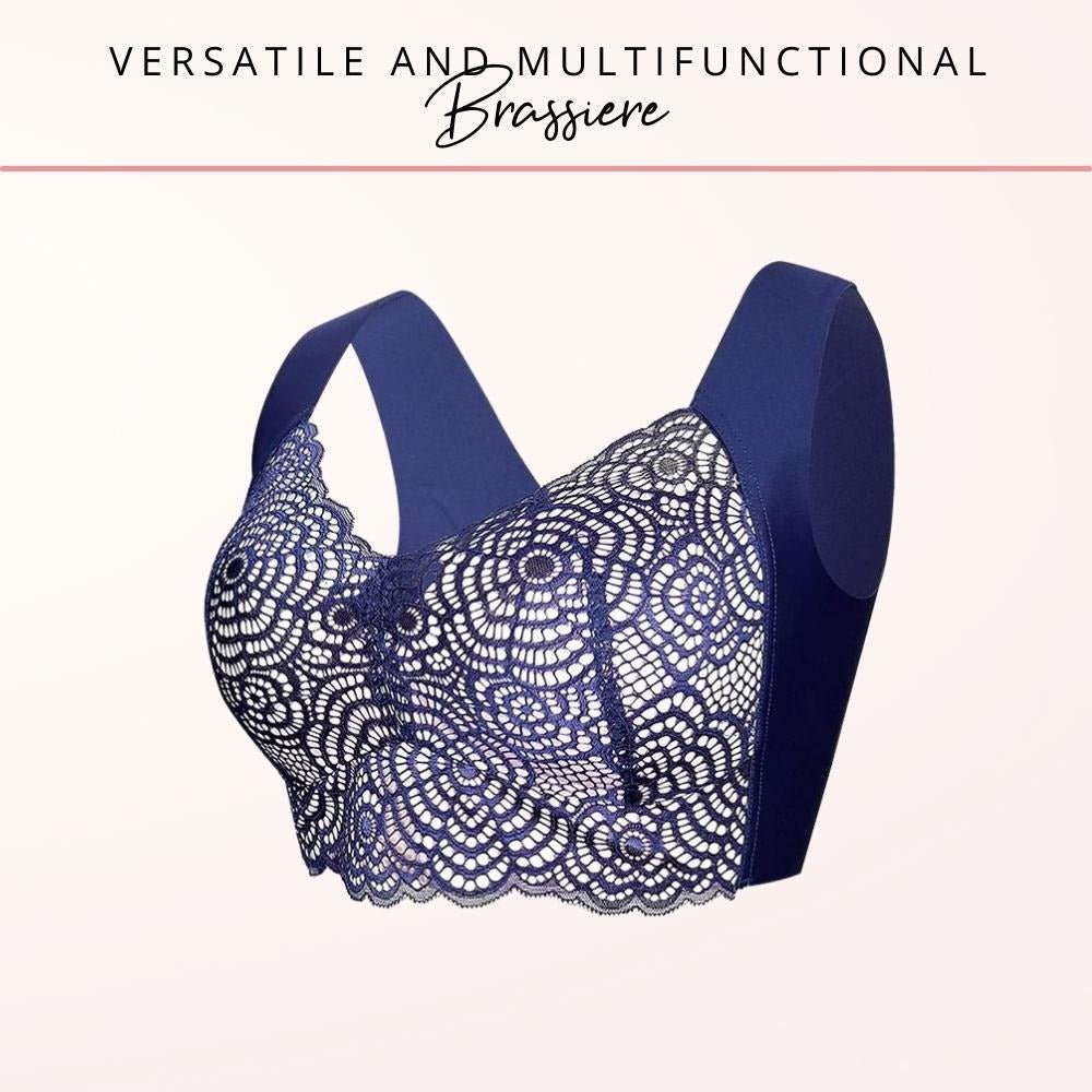 Wire Free Lace Bra Thin Cup Plus Size
