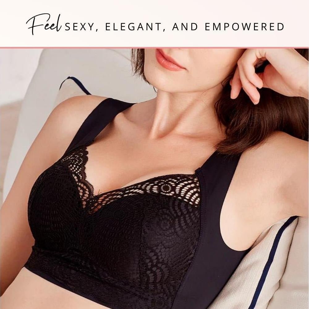 Wire Free Lace Bra Thin Cup Plus Size
