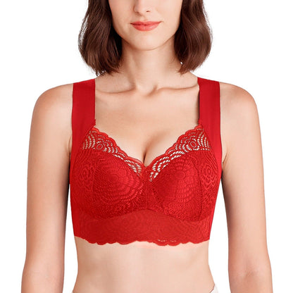 Wire Free Lace Bra Thin Cup Plus Size
