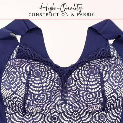 Wire Free Lace Bra Thin Cup Plus Size