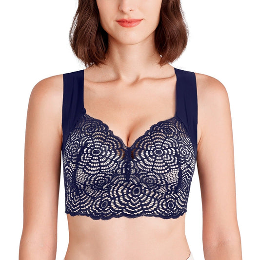 Wire Free Lace Bra Thin Cup Plus Size